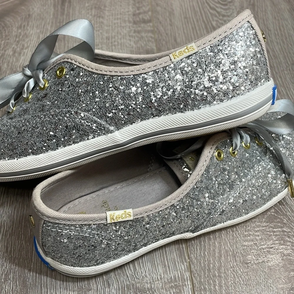 Keds X Kate Spade New York Champion Glitter Sneakers Silver Wedding 6